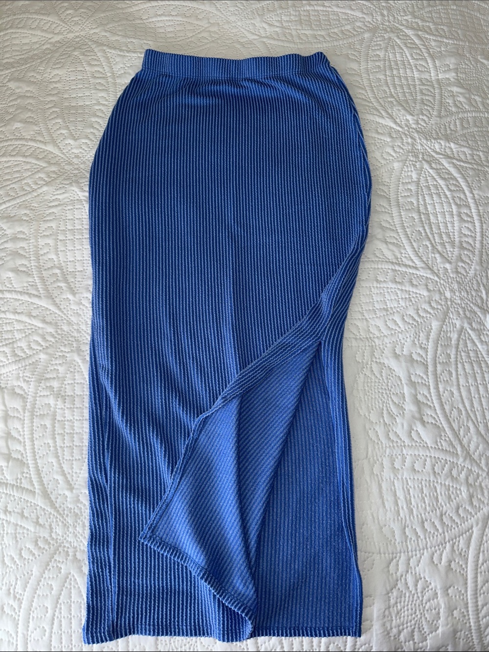 No Boundaries Royal Blue Ribbed Two-Piece Set - Picture 3 of 3